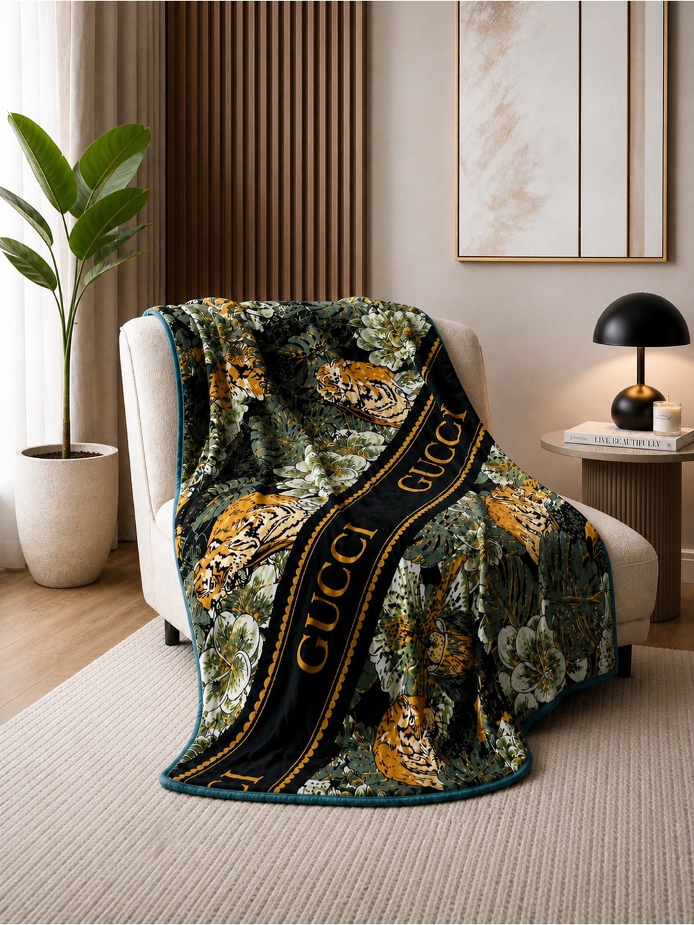 Luxe Jungle Tiger Plush Blanket | Statement Throw | New ✨ - Picture 2 of 10